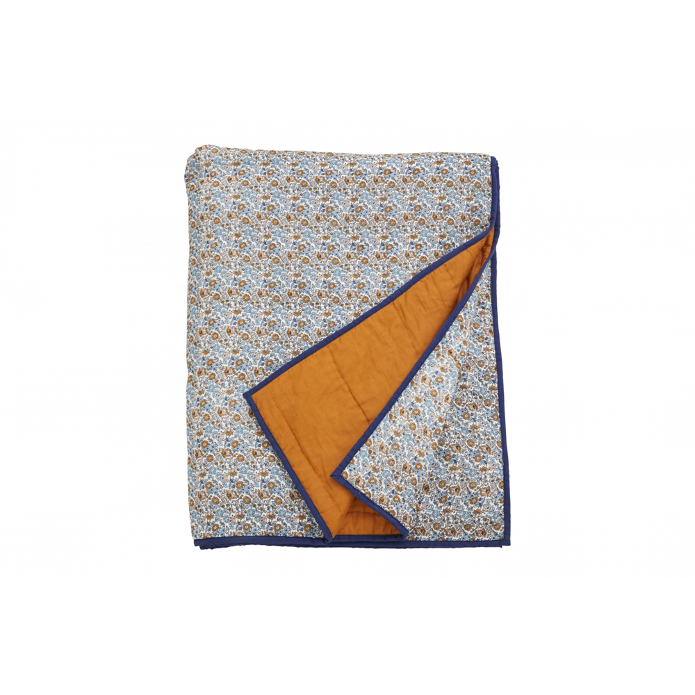 Nordal - Cosmo Quilt, Blue/Brown Flowers