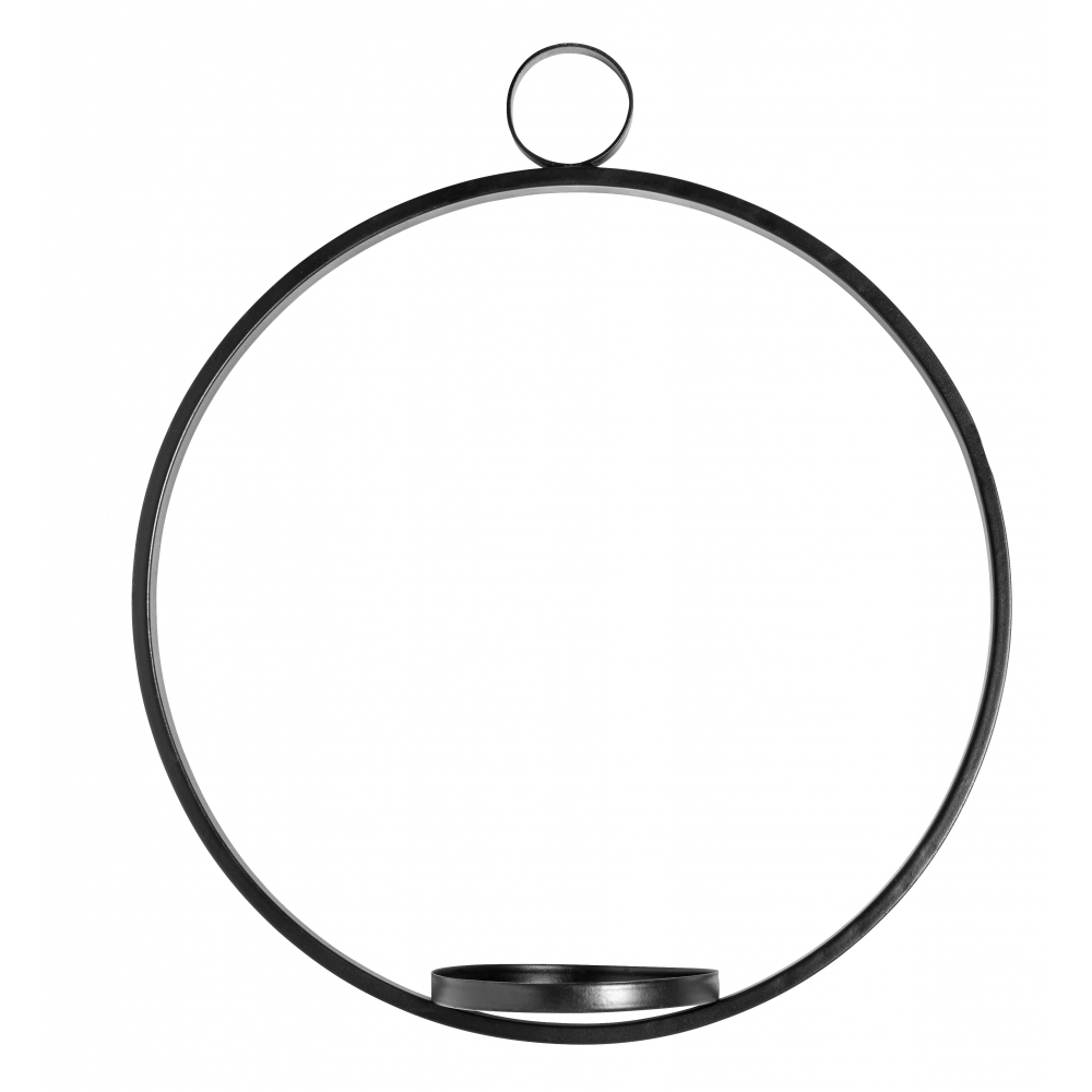 Nordal - Circle Candle Holder Hanging, Black