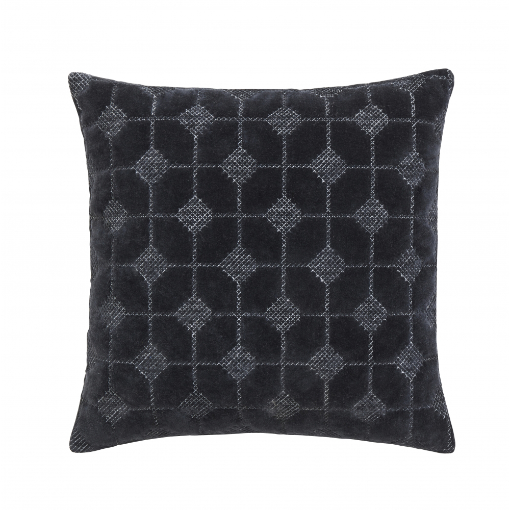 Nordal - Cushion cover, black velvet, embroidery