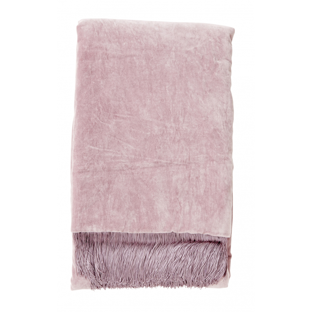 Nordal - Blanket W/Fringes, Light Purple Velvet