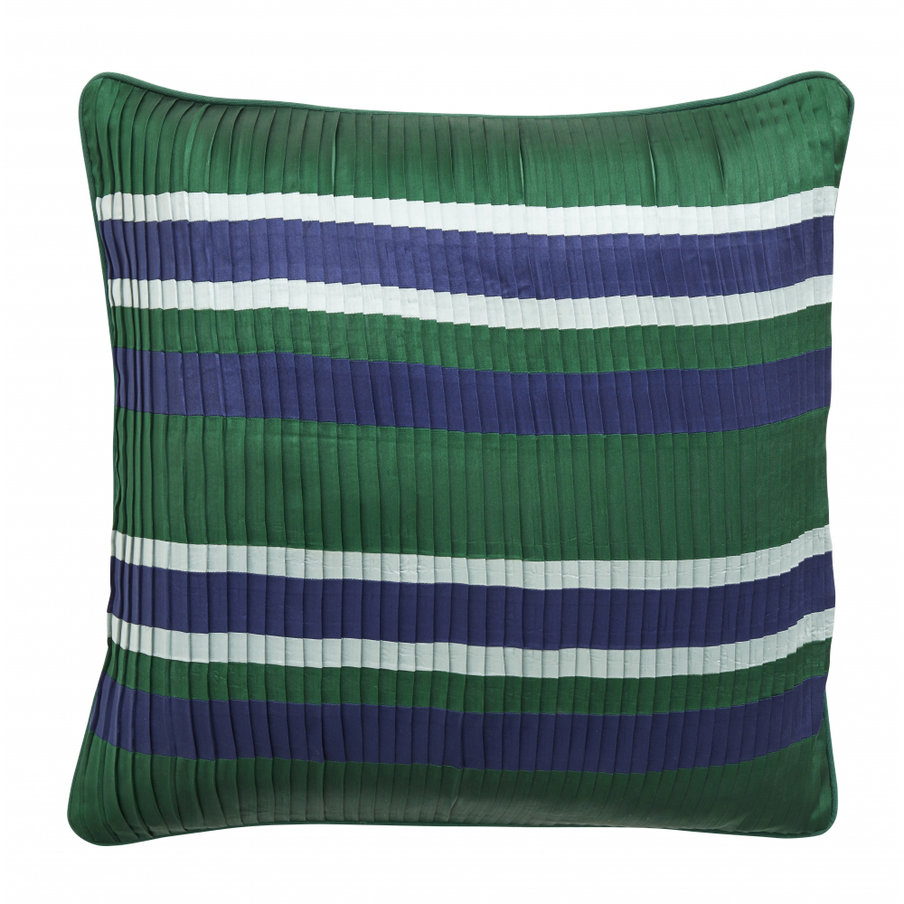 Cushion cover, stripes, dark green/navy