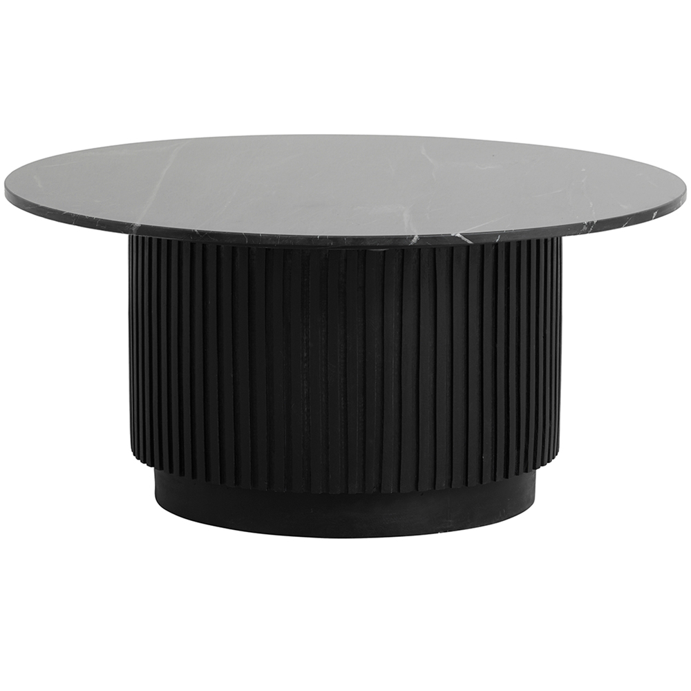 Nordal - Erie Round Coffee Table Black Marble Top