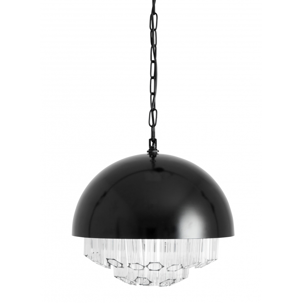 Chandelier lamp, black - clear glass