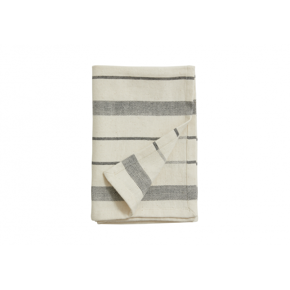 Nordal - Lynx Tea Towel, Off White/Black Stripes