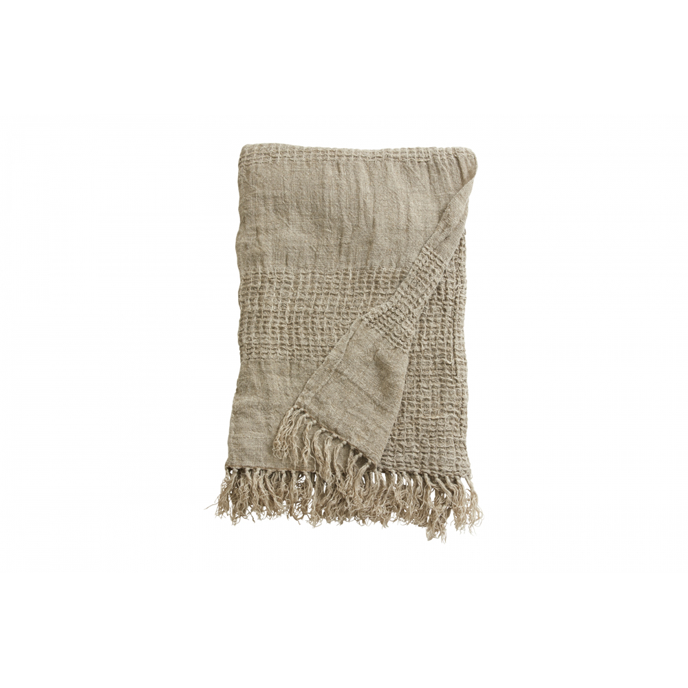 Nordal - SATURN M towel w/fringes, linen, natural