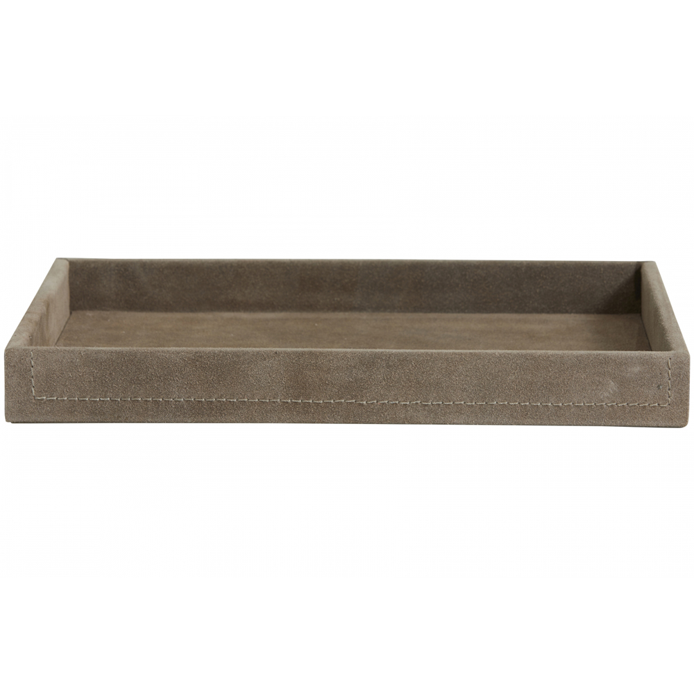 Nordal - SAMOA tray, suede leather, grey, large