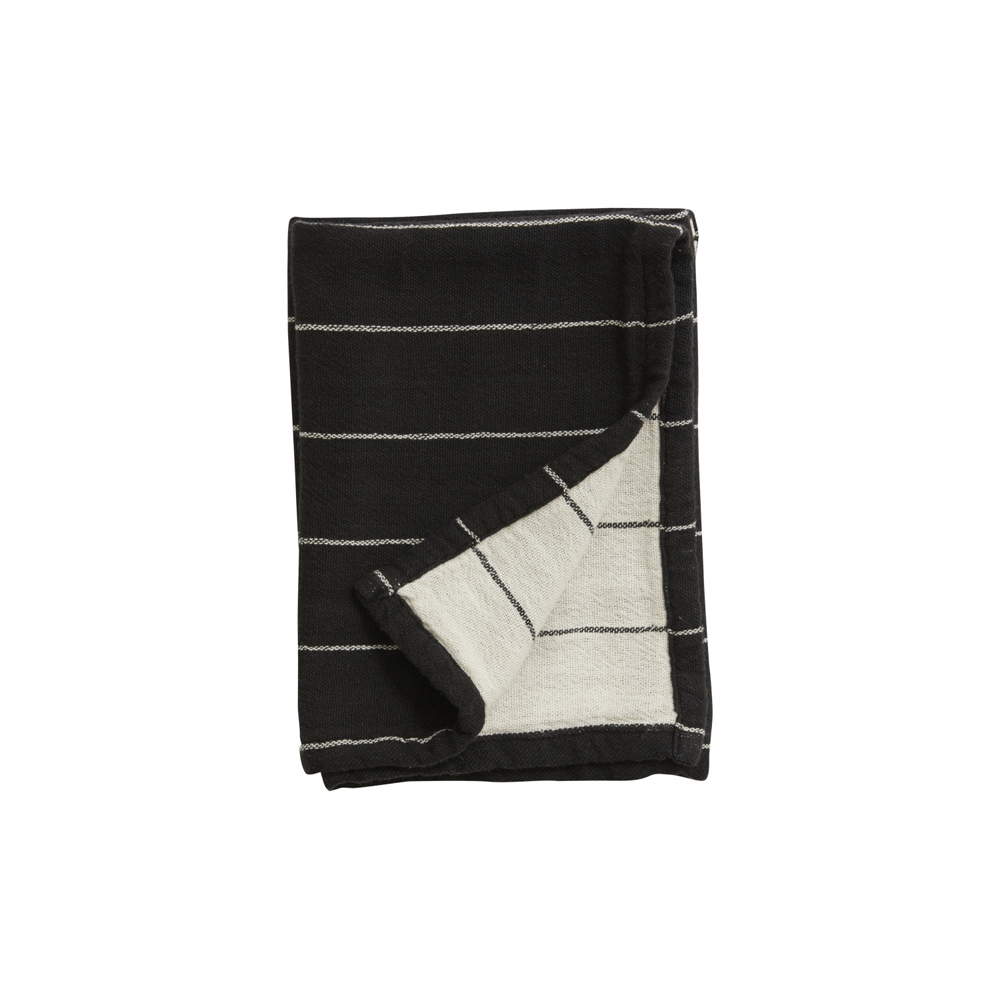 Nordal - Tea Towel, Check/Stripe, Black/Natural