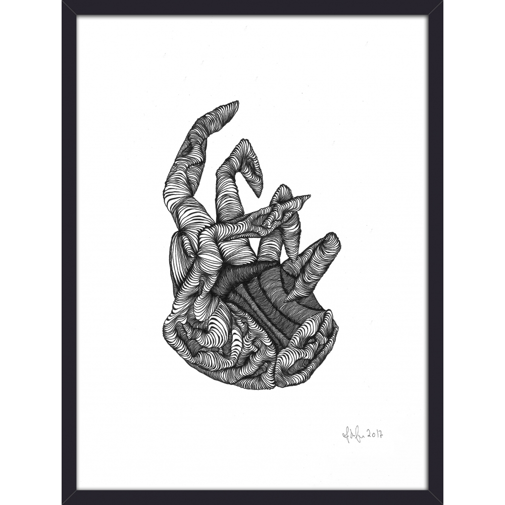 Nordal - HAND illustration, black frame