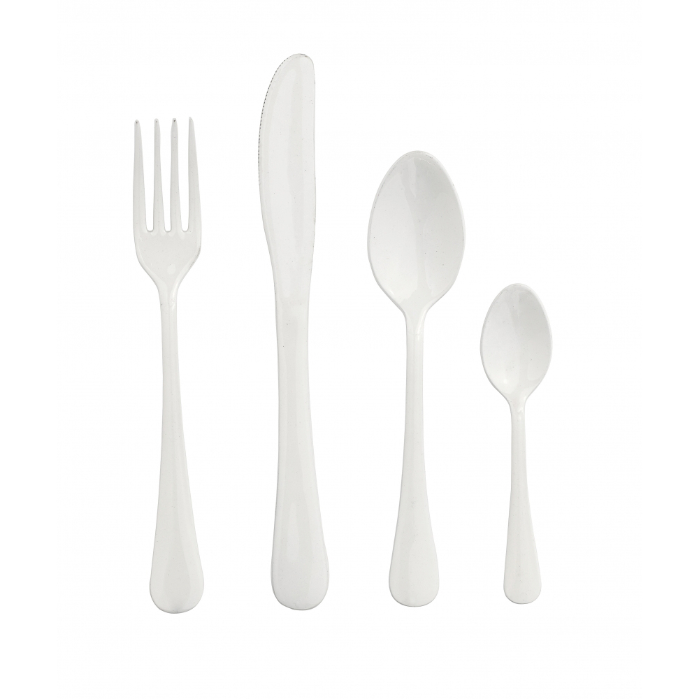 PURITY knife/fork/spoon/tea, s/4, white