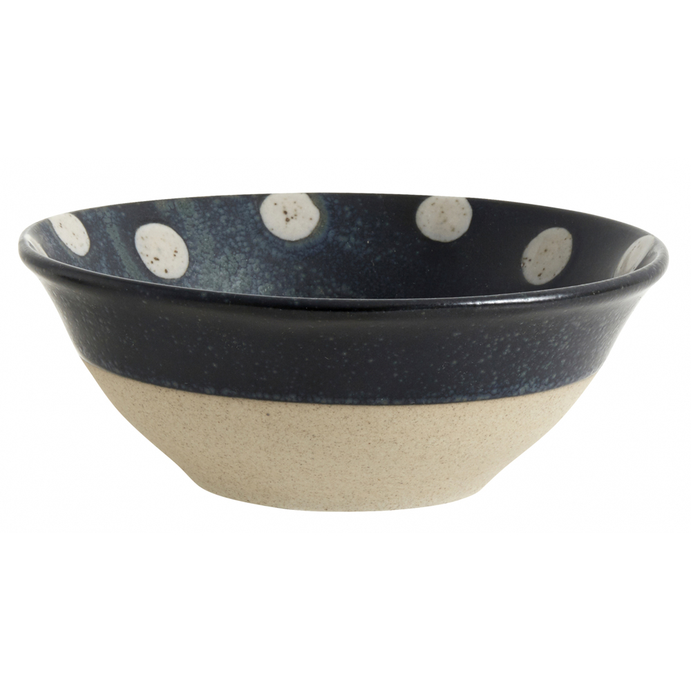 Nordal - GRAINY dot bowl, dark blue/sand