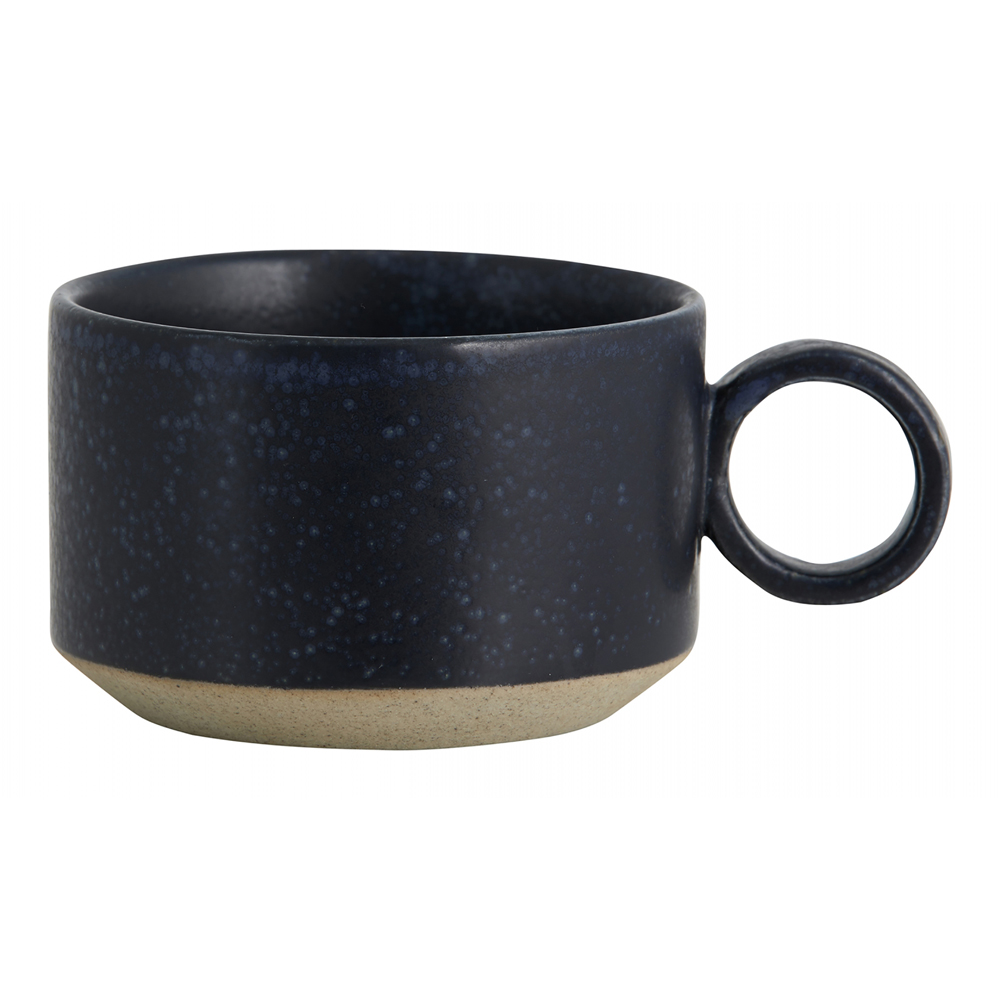 Nordal - GRAINY tea cup w. handle, dark blue