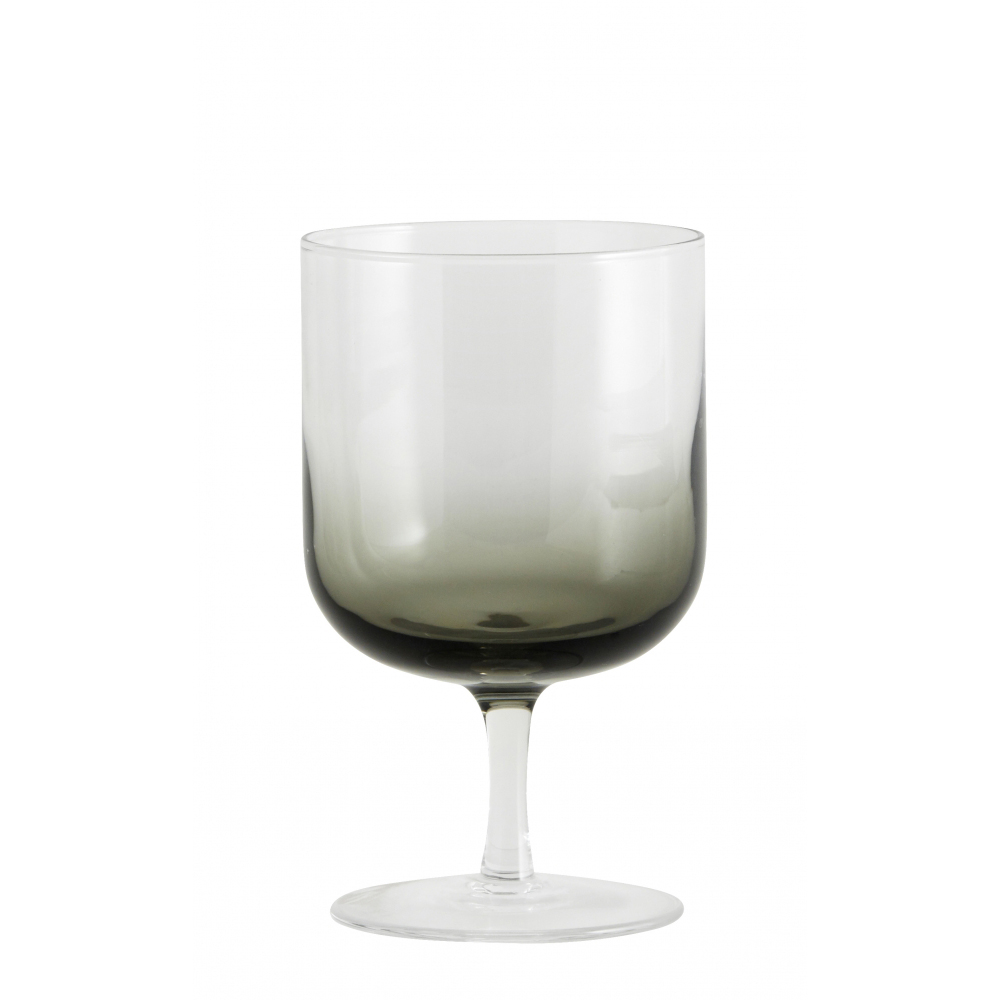 JOG white wine glass, clear/black