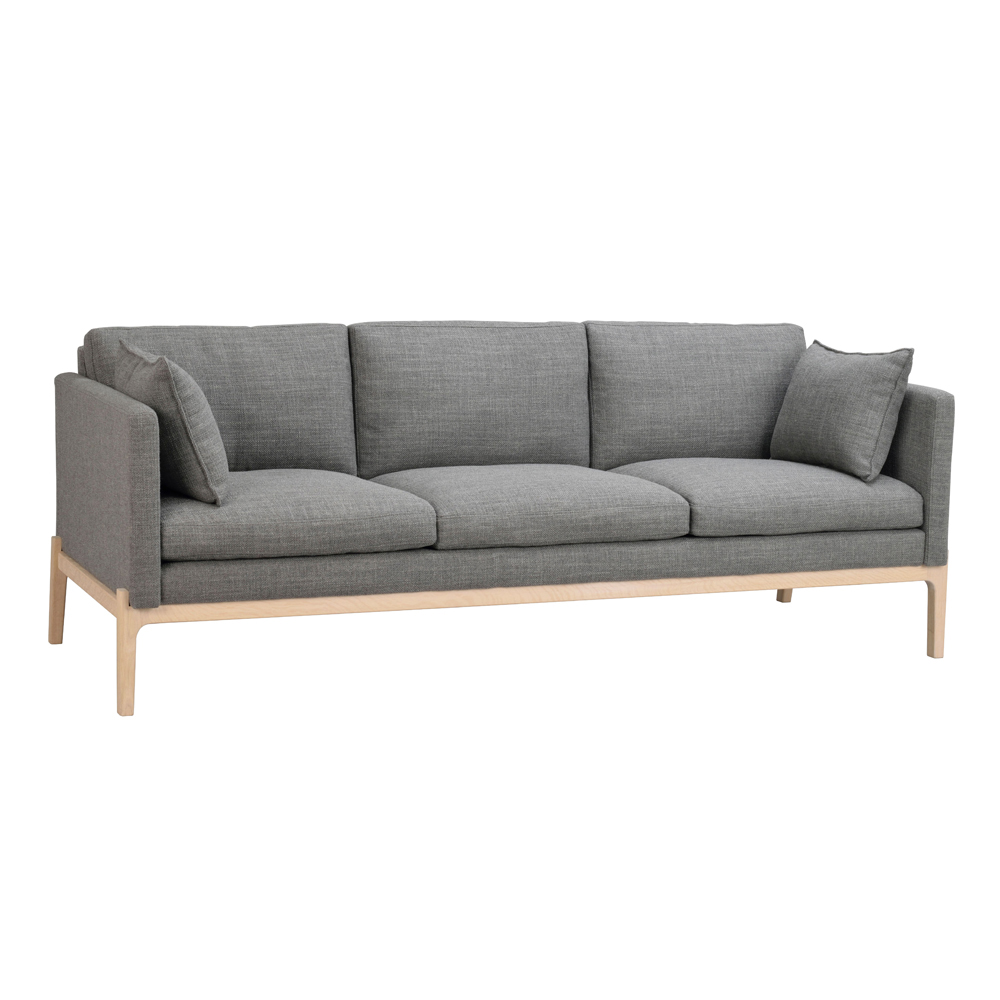 Rowico Home - Ness soffa Grått tyg/vitpigmenterad ek