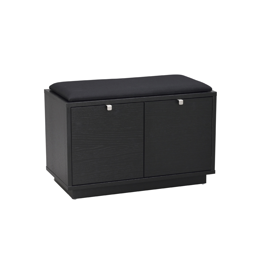 Rowico Home - Confetti bänk 2L svartbetsad ek/svart tyg