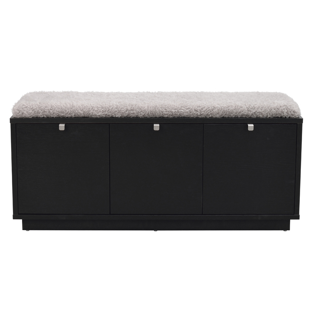 Rowico Home - Confetti bänk 3L svartbetsad ek/fårskinnslook