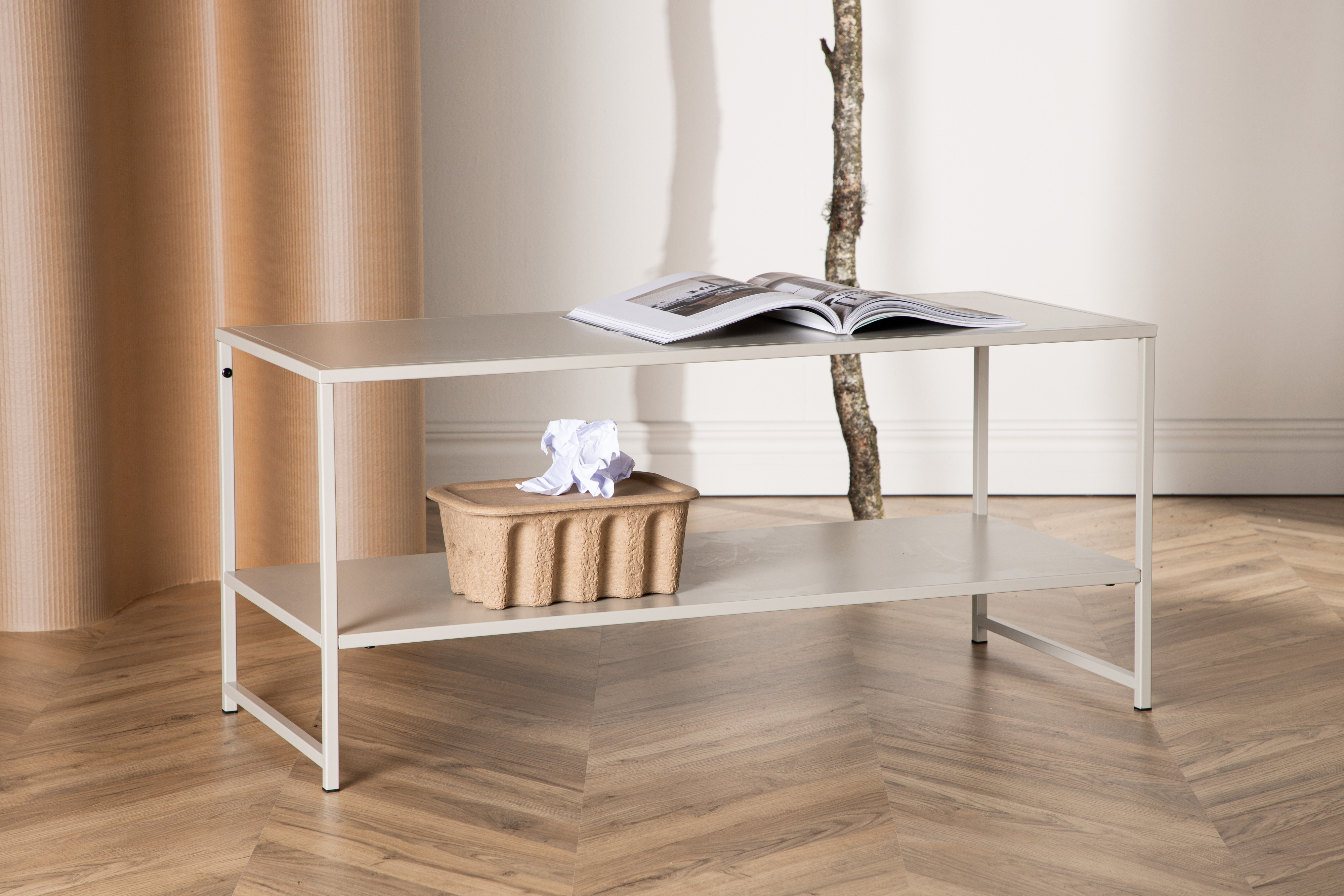 Staal End Bord - Beige