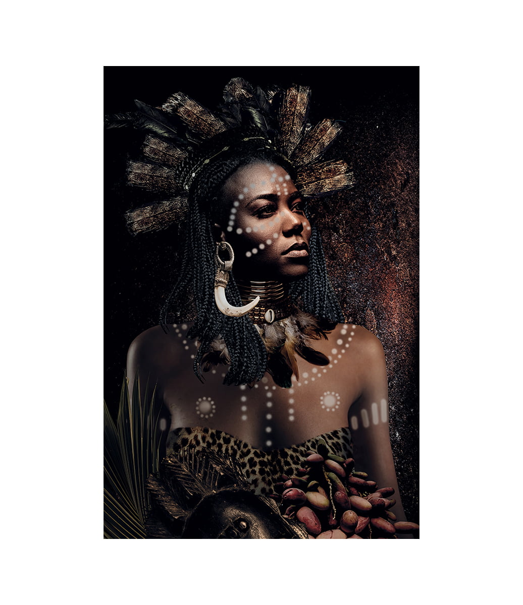 Artwood - African Tribe Woman - 100X150, Plexiglas